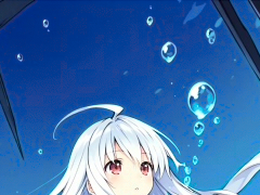 The same water after CRA: an even dark blue.